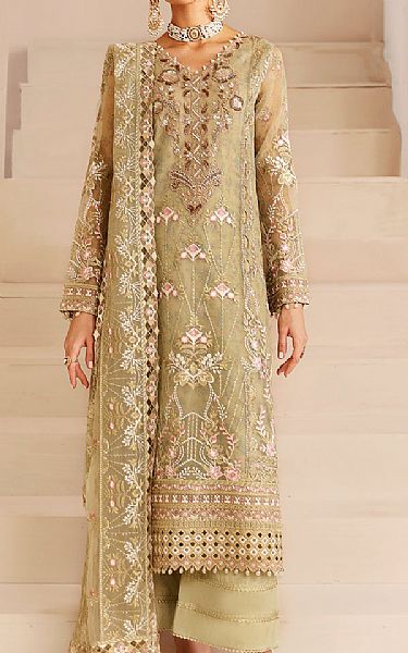 Ramsha Pistachio Green Chiffon Suit | Pakistani Embroidered Chiffon Dresses USA- Image 1