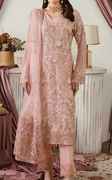 Ramsha Oriental Pink Chiffon Suit | Pakistani Embroidered Chiffon Dresses- Image 1