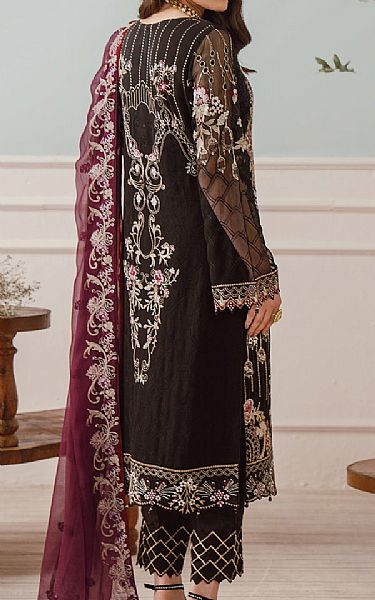 Ramsha Black Chiffon Suit | Pakistani Embroidered Chiffon Dresses- Image 2