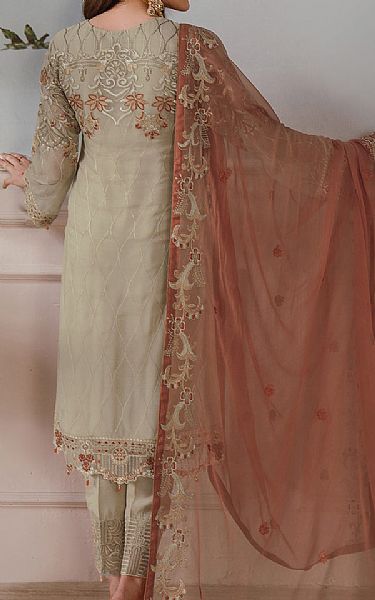Ramsha Olive Grey Chiffon Suit | Pakistani Embroidered Chiffon Dresses- Image 2