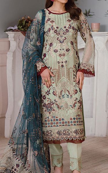 Ramsha Spring Rain Chiffon Suit | Pakistani Embroidered Chiffon Dresses- Image 1