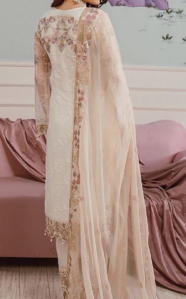 Ramsha White Chiffon Suit | Pakistani Embroidered Chiffon Dresses- Image 2