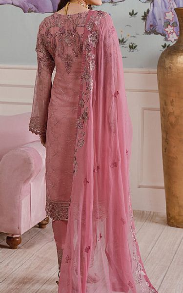 Ramsha Pink Chiffon Suit | Pakistani Embroidered Chiffon Dresses- Image 2