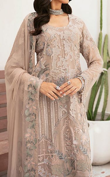 Ramsha Ivory Chiffon Suit | Pakistani Embroidered Chiffon Dresses USA- Image 2