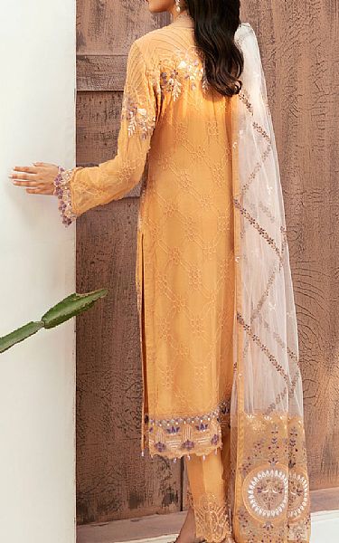 Ramsha Harvest Gold Chiffon Suit | Pakistani Embroidered Chiffon Dresses USA- Image 2