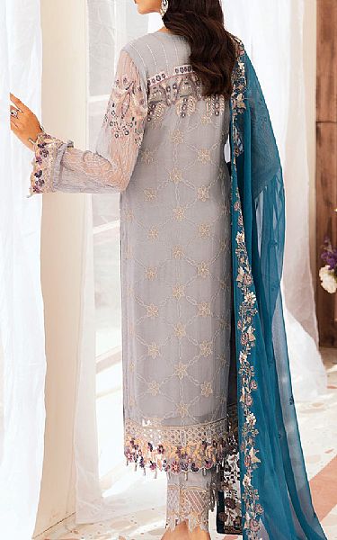Ramsha Cadet Grey Chiffon Suit | Pakistani Embroidered Chiffon Dresses USA- Image 2