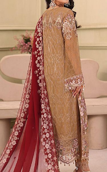 Ramsha Fawn Chiffon Suit | Pakistani Embroidered Chiffon Dresses USA- Image 2