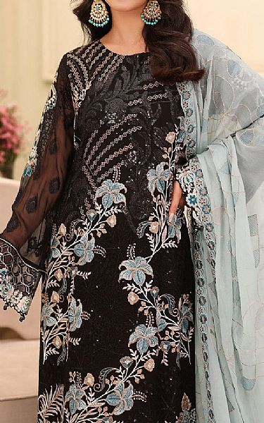 Ramsha Black Chiffon Suit | Pakistani Embroidered Chiffon Dresses USA- Image 3