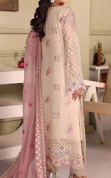 Ramsha Beige Chiffon Suit | Pakistani Embroidered Chiffon Dresses USA- Image 2