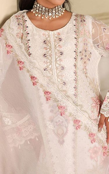 Ramsha White Chiffon Suit | Pakistani Embroidered Chiffon Dresses USA- Image 3