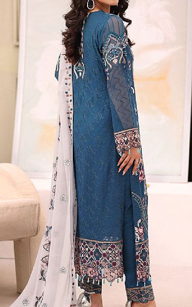 Ramsha Blue Chiffon Suit | Pakistani Embroidered Chiffon Dresses USA- Image 2