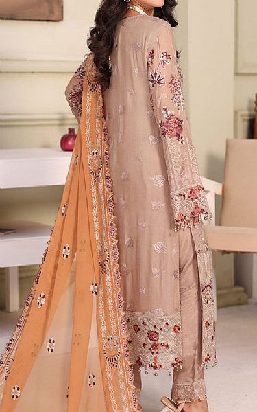 Ramsha Beige Chiffon Suit | Pakistani Embroidered Chiffon Dresses USA- Image 2