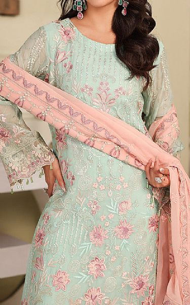 Ramsha Mint Green Chiffon Suit | Pakistani Embroidered Chiffon Dresses USA- Image 3