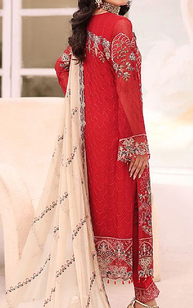Ramsha Red Chiffon Suit | Pakistani Embroidered Chiffon Dresses USA- Image 2