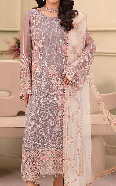 Ramsha Mauve Chiffon Suit | Pakistani Embroidered Chiffon Dresses USA- Image 1