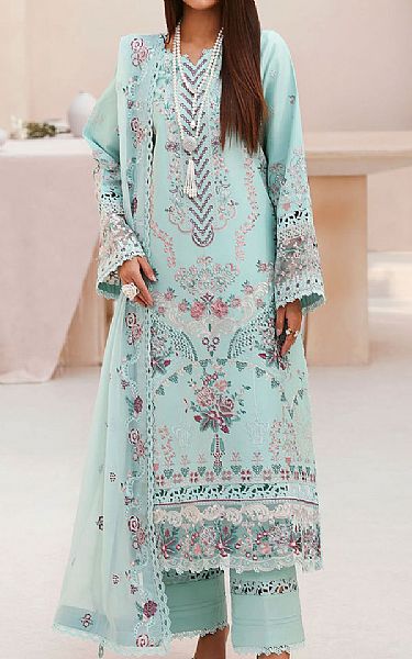 Ramsha Turquoise Lawn Suit | Pakistani Lawn Dress in USA- Image 1