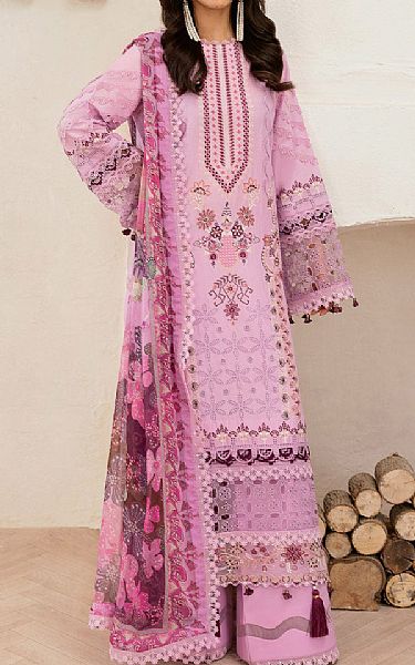 Ramsha Pink Pearl Lawn Suit | Pakistani Lawn Dress in USA- Image 1