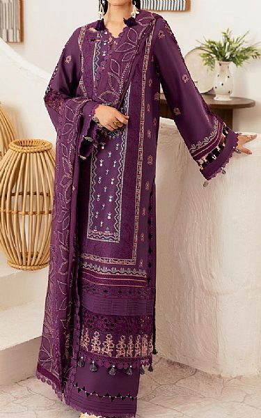 Ramsha Plum Purple Lawn Suit | Pakistani Lawn Dress in USA- Image 1