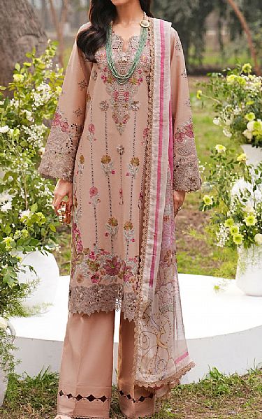 Ramsha Tea Pink Lawn Suit | Pakistani Lawn Dress in USA- Image 1