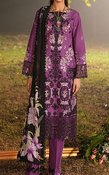 strapless open back dress BIN ILYAS PURPLE LUXURY LAWN COLLECTION| SAJAL ALI| TOP PAKISTANI DRES –  Shaebiz Collection main image 0