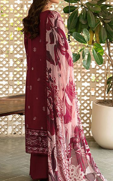 Ramsha Wine Lawn Suit | Pakistani Lawn Dress in USA- Image 2