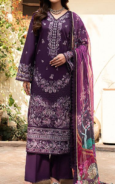 Ramsha Plum Lawn Suit | Pakistani Lawn Dress in USA- Image 1