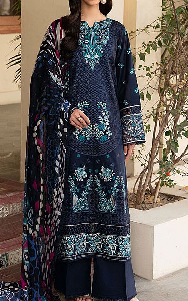 Ramsha Navy Blue Lawn Suit | Pakistani Lawn Dress in USA- Image 1