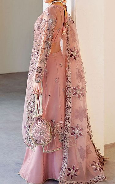 Ramsha Rose Pink Organza Suit | Pakistani Embroidered Chiffon Dresses USA- Image 2