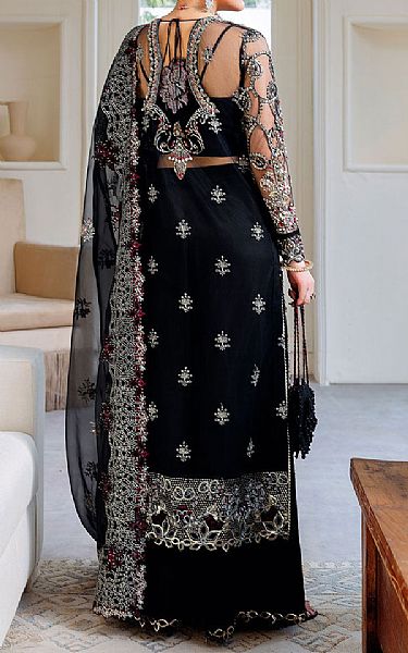 Ramsha Black Net Suit | Pakistani Embroidered Chiffon Dresses USA- Image 2