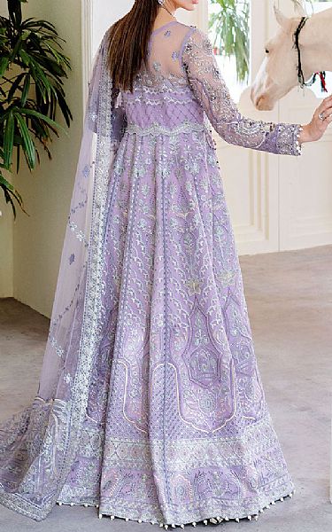 Ramsha Lavender Organza Suit | Pakistani Embroidered Chiffon Dresses USA- Image 2
