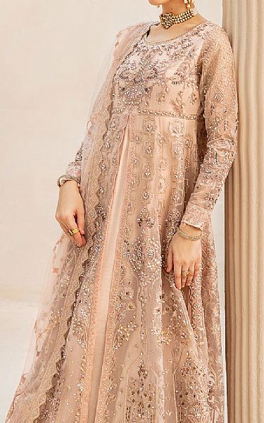 Ramsha Peach Organza Suit | Pakistani Embroidered Chiffon Dresses USA- Image 3