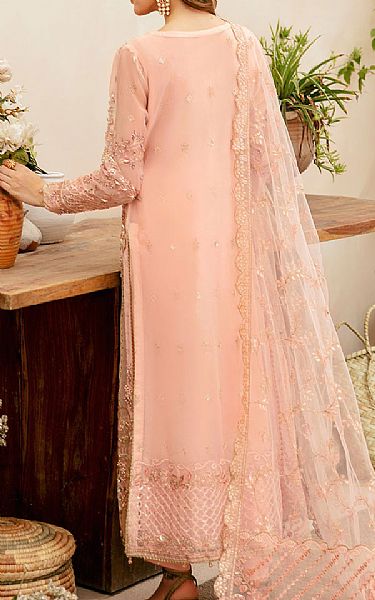 Ramsha Pink Organza Suit | Pakistani Embroidered Chiffon Dresses USA- Image 2