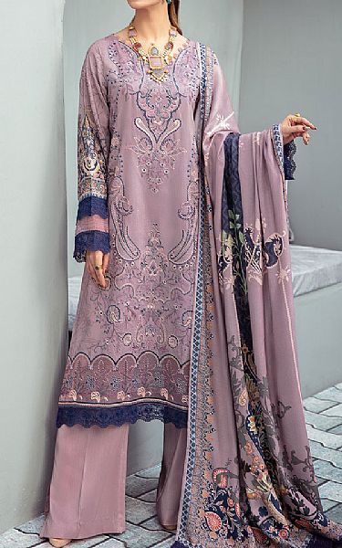 Ramsha Mauve Linen Suit | Pakistani Dresses in USA- Image 1
