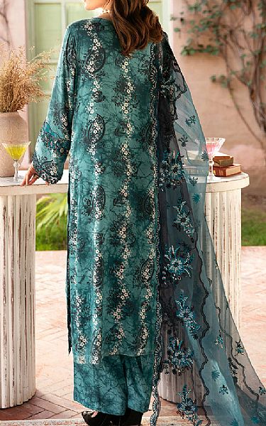 Ramsha Teal Viscose Suit | Pakistani Winter Dresses- Image 2