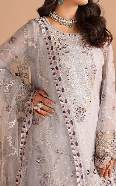 Ramsha Grey Chiffon Suit | Pakistani Embroidered Chiffon Dresses USA- Image 3