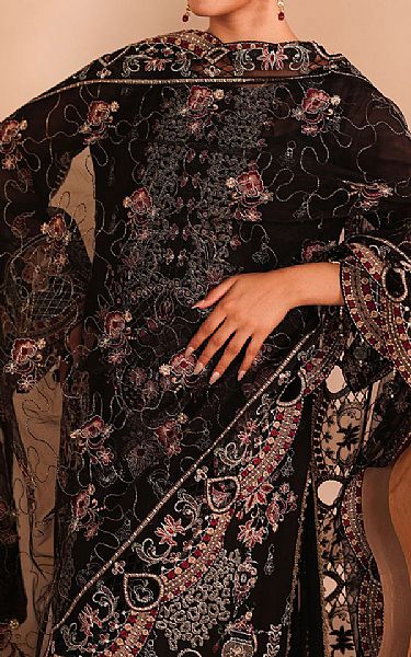 Ramsha Black Chiffon Suit | Pakistani Embroidered Chiffon Dresses USA- Image 3