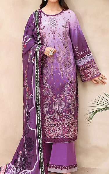 Ramsha Purple Lawn Suit | Pakistani Lawn Dress in USA- Image 1