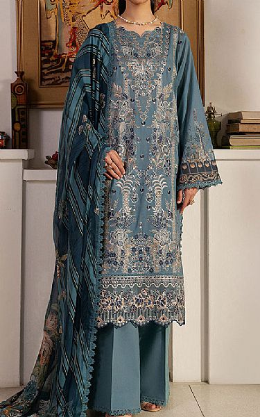 Ramsha Cadet Grey Lawn Suit | Pakistani Lawn Dress in USA- Image 1