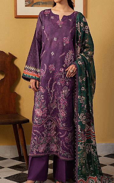 Ramsha Purple Lawn Suit | Pakistani Lawn Dress in USA- Image 1