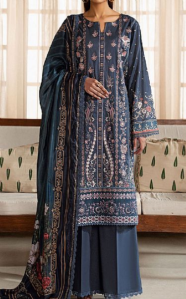 Ramsha Cadet Blue Lawn Suit | Pakistani Lawn Dress in USA- Image 1