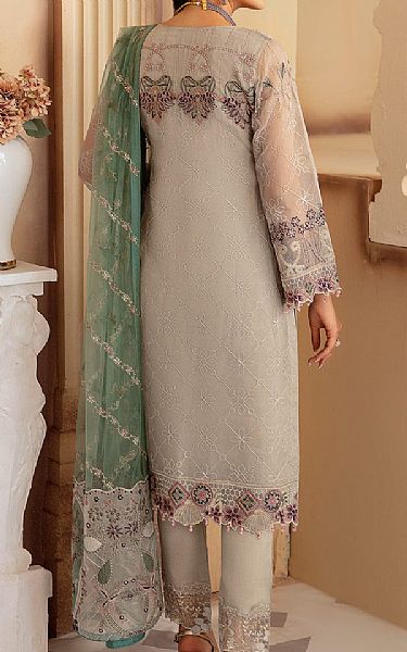 Ramsha Grey Organza Suit | Pakistani Embroidered Chiffon Dresses USA- Image 2