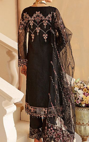 Ramsha Black Organza Suit | Pakistani Embroidered Chiffon Dresses USA- Image 2
