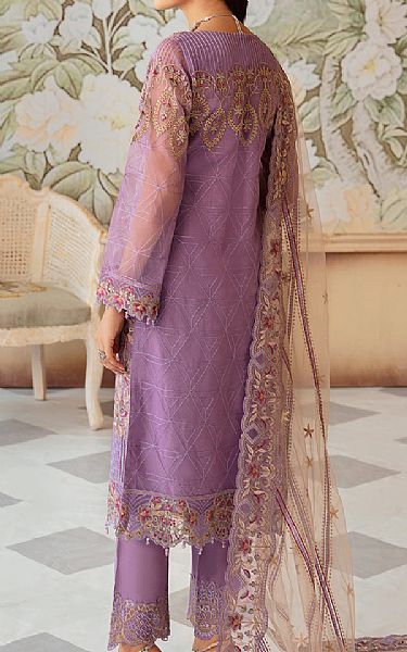 Ramsha Dusty Lavender Organza Suit | Pakistani Embroidered Chiffon Dresses USA- Image 2
