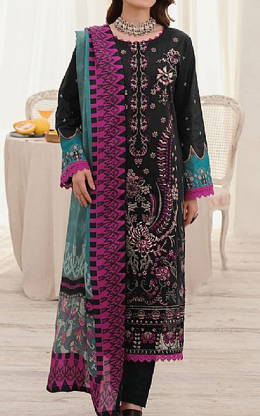 Ramsha Black Lawn Suit | Pakistani Lawn Dress in USA- Image 1