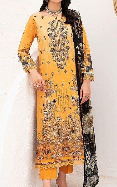 Ramsha Butterscotch Lawn Suit | Pakistani Lawn Dress in USA- Image 1
