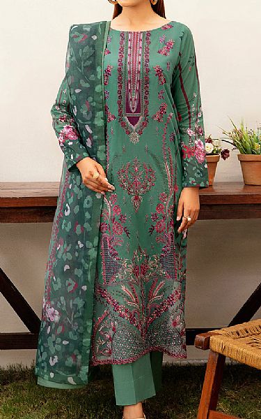 Ramsha Slate Green Lawn Suit | Pakistani Lawn Dress in USA- Image 1