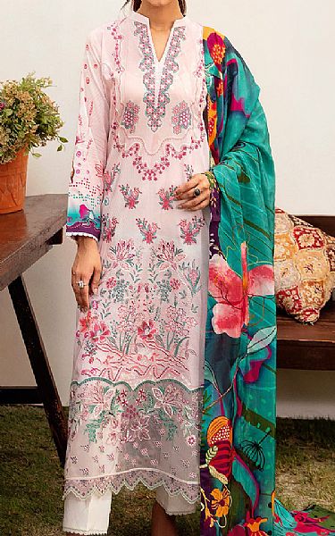 Ramsha Oyster Pink Lawn Suit | Pakistani Lawn Dress in USA- Image 1