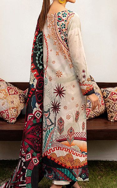 Ramsha Ivory Lawn Suit | Pakistani Lawn Dress in USA- Image 2