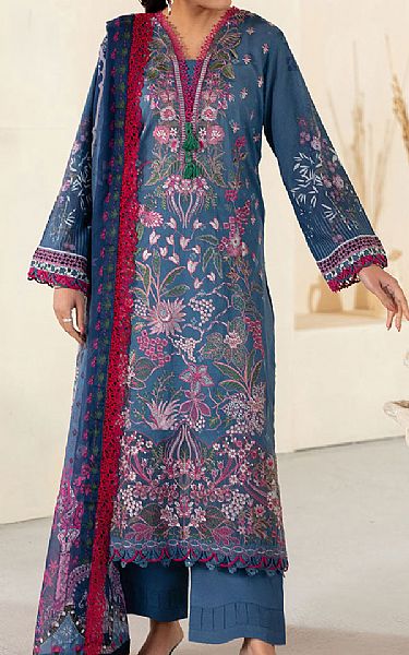 Ramsha Denim Blue Lawn Suit | Pakistani Lawn Dress in USA- Image 1