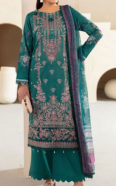 Ramsha Teal Lawn Suit | Pakistani Lawn Dress in USA- Image 1